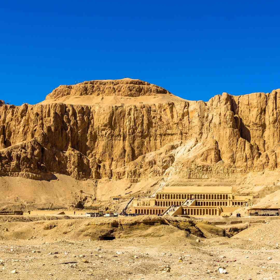 temple of queen Hatshepsut during a a 
 Nile cruise